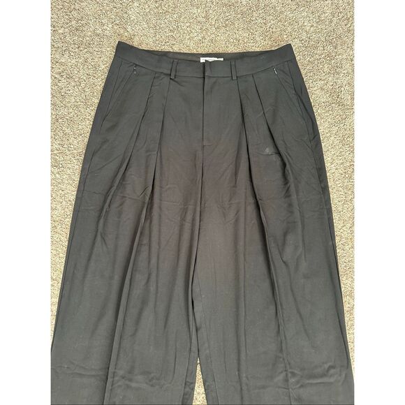 Good American Luxe Suiting Column Pleated Wide Leg Trousers Pants Flowy Size 16 - Picture 10 of 16